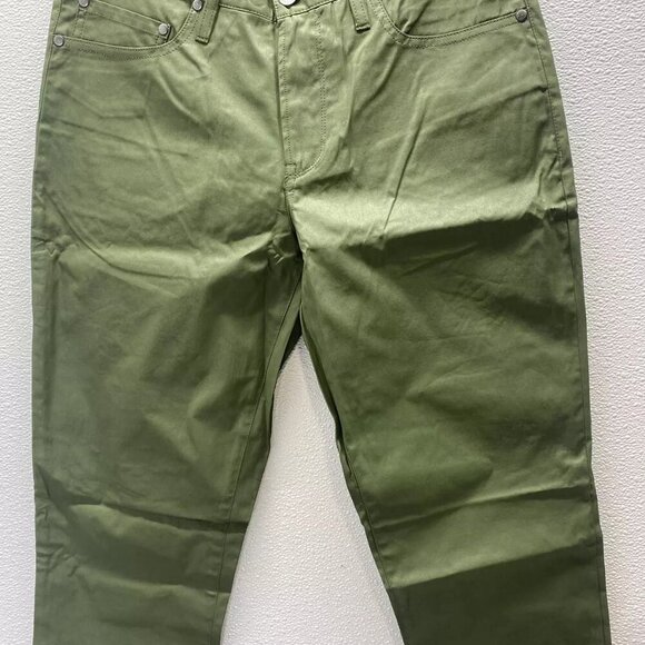 NEW JOHN VARATOS Mens J701 Coated Regular Jeans Size 30 x 32.5 Army Green - Picture 8 of 10
